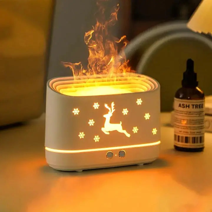 Premium Flame Diffuser Humidifier - Stylish Aromatherapy with a Cozy Glow None