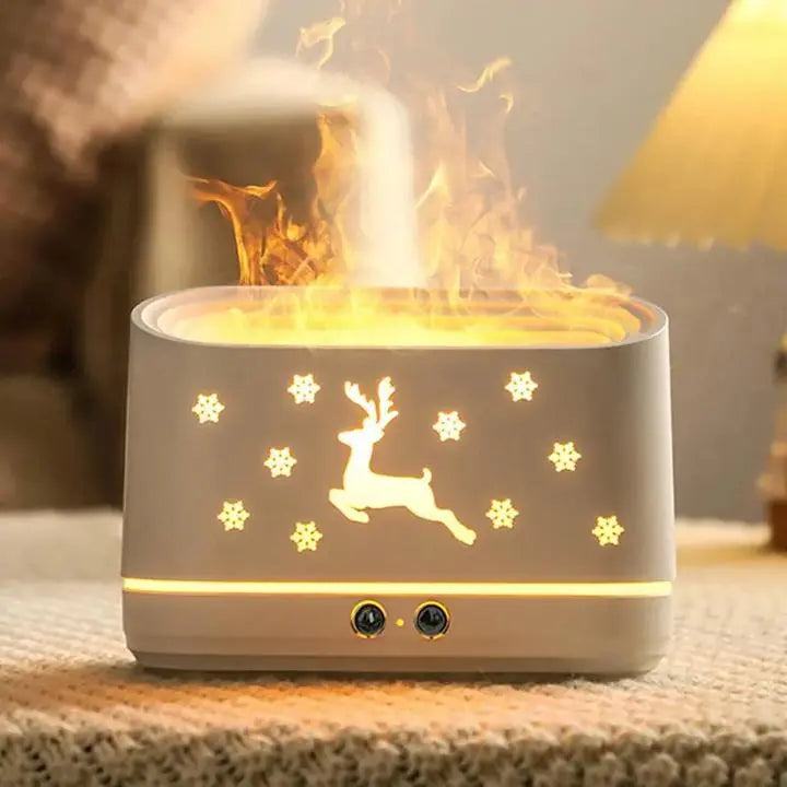 Premium Flame Diffuser Humidifier - Stylish Aromatherapy with a Cozy Glow None