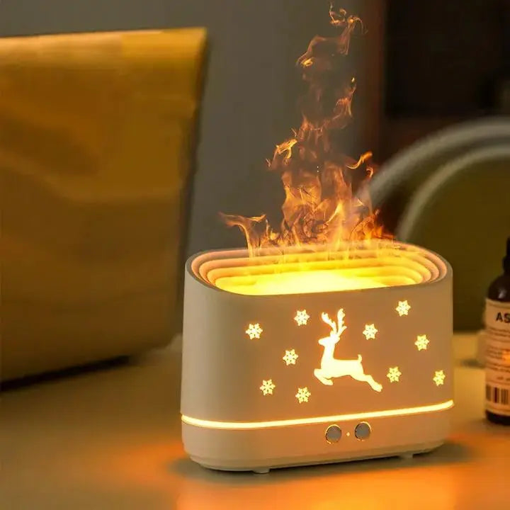 Premium Flame Diffuser Humidifier - Stylish Aromatherapy with a Cozy Glow None