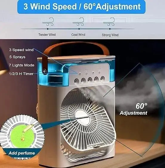 3-in-1 Humidifier Cooling Fan with Ice None